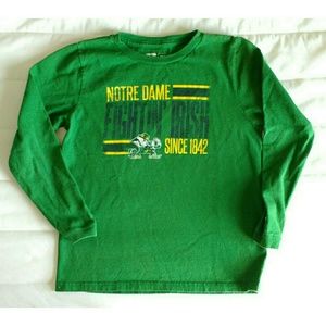 Russell Notre Dame green long sleeve tee, kids M/8